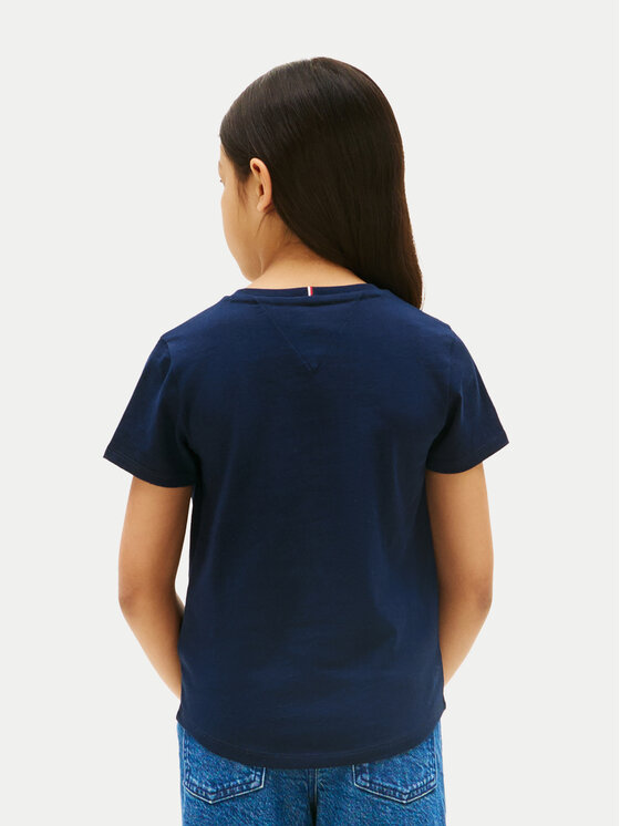 Tommy Hilfiger Tommy Hilfiger Majica Script KG0KG08636 Mornarsko modra Regular Fit