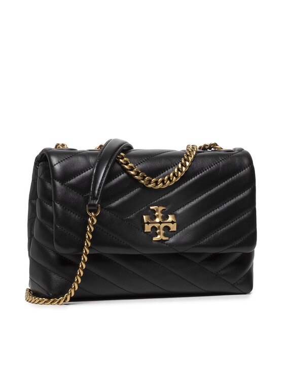 Tory Burch Torbica Tory Burch Kira Chevron Small Convertible 90452 Crna