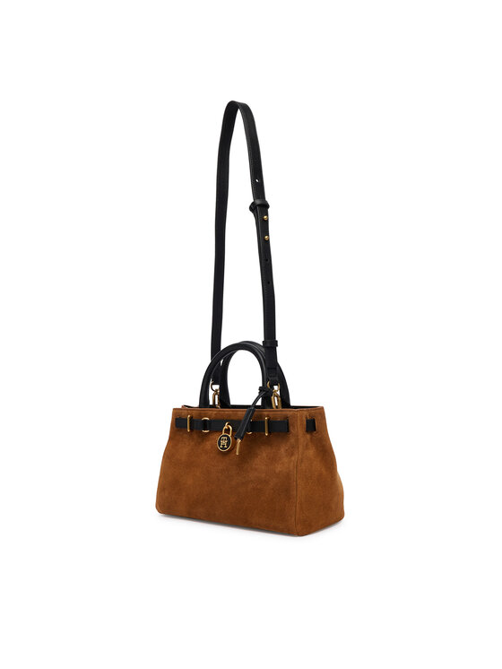 Tommy Hilfiger Torebka Tommy Hilfiger American Icon Mini Tote Suede Le AW0AW18202 Brązowy jasny