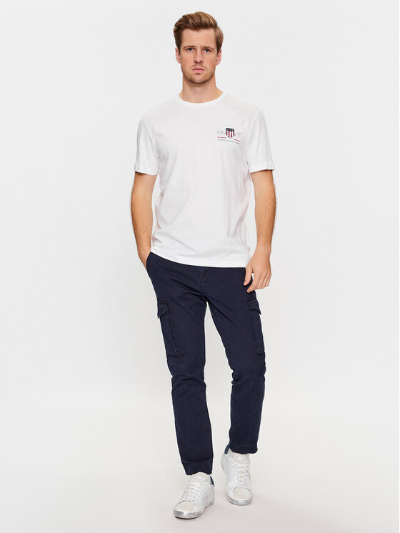 Gant Gant T-shirt Reg Archive Shield Emb Ss 2067004 Bianco Regular Fit