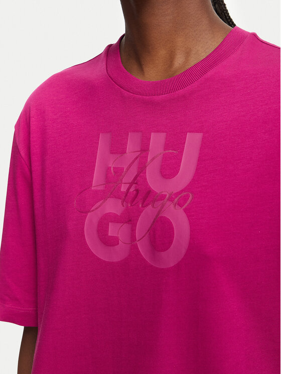 HUGO HUGO Camiseta Dashire_5 50566678 Rosa oscuro Relaxed Fit