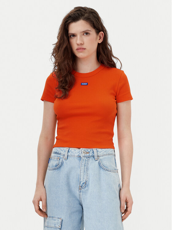 HUGO HUGO T-shirt Baby 50510749 Narančasta Slim Fit