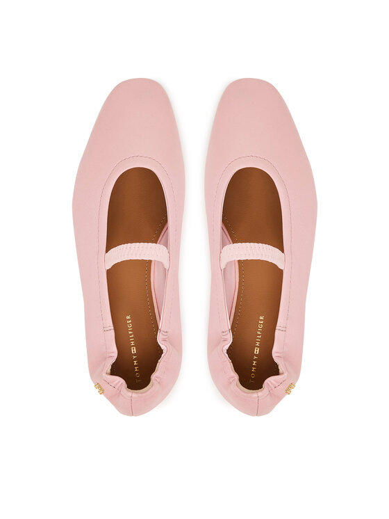 Tommy Hilfiger Balerini Tommy Hilfiger Soft Leather Ellastic Ballerina FW0FW09245 Roz