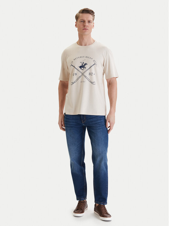 Beverly Hills Polo Club Beverly Hills Polo Club Camiseta W126-BHMTS-1020-39P Beis Regular Fit