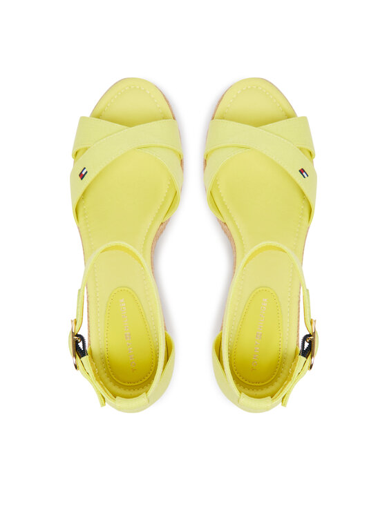 Tommy Hilfiger Еспадрили Tommy Hilfiger Hemp Crossover Strap Wedge Espadrilles FW0FW09332 Зелен