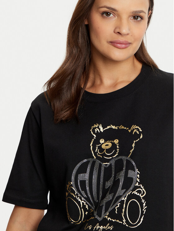Guess Guess Футболка V5RI09 I3Z14 Чорний Relaxed Fit