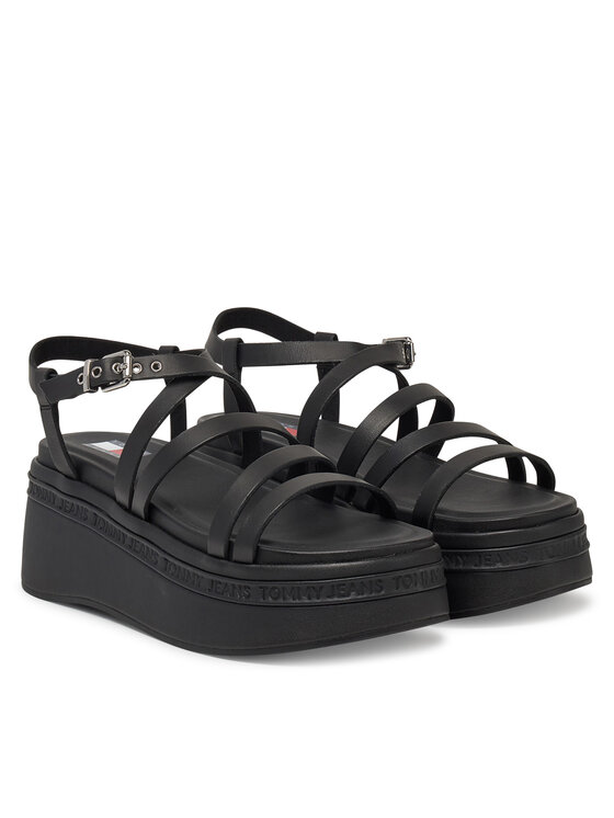 Tommy Jeans Sandalias Tommy Jeans Tjw Wedgy Strappy Sandal EN0EN02756 Negro
