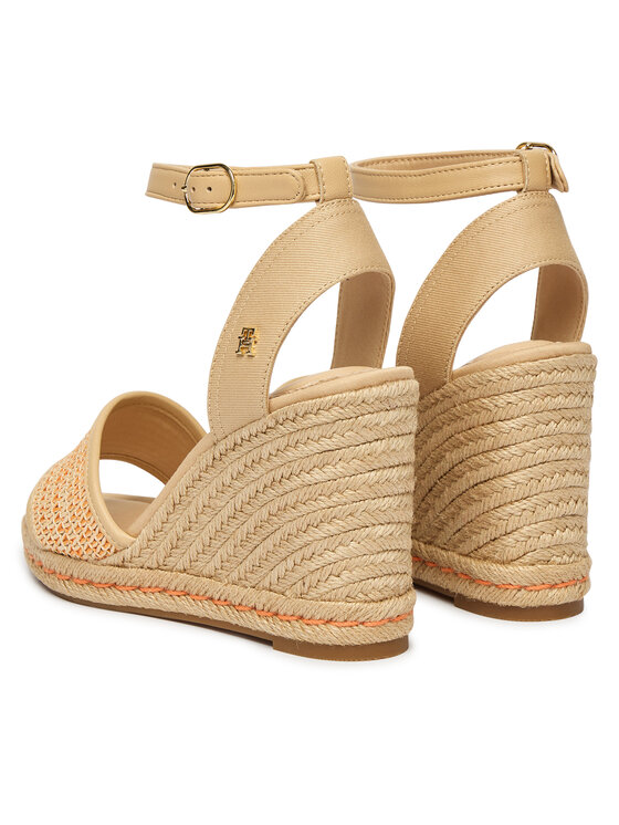 Tommy Hilfiger Espadrilky Tommy Hilfiger High Wedge Espad FW0FW09471 Světle béžová