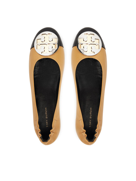 Tory Burch Балетки Tory Burch Claire Cap-Toe Ballet 156309 Бежевий