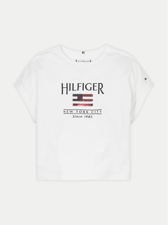 Tommy Hilfiger Tommy Hilfiger Camiseta KG0KG08525 S Blanco Regular Fit