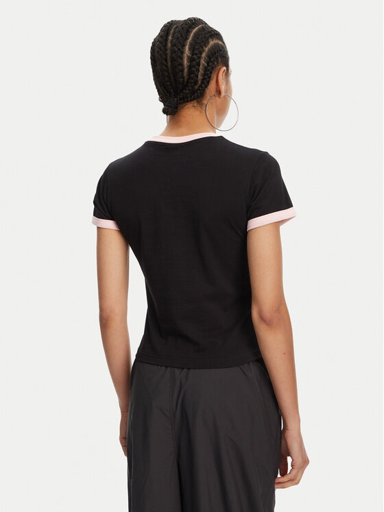Juicy Couture Juicy Couture Футболка Collegiate Ringer JCWCT125320 Чорний Slim Fit