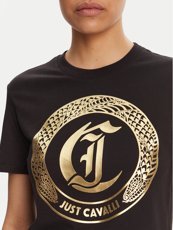 Just Cavalli Just Cavalli Футболка 78PAHT01 Чорний Regular Fit