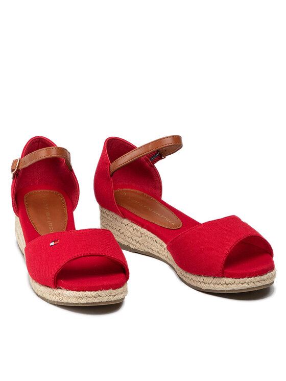 Tommy Hilfiger Espadrile Tommy Hilfiger Rope Wedge Sandal T3A7-32185-0048 S Crvena