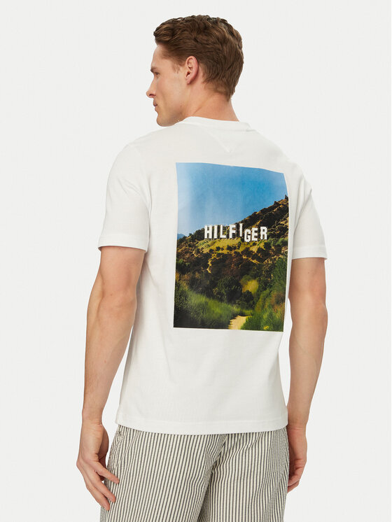 Tommy Hilfiger Tommy Hilfiger Camiseta Logo Graphic MW0MW42389 Blanco Regular Fit