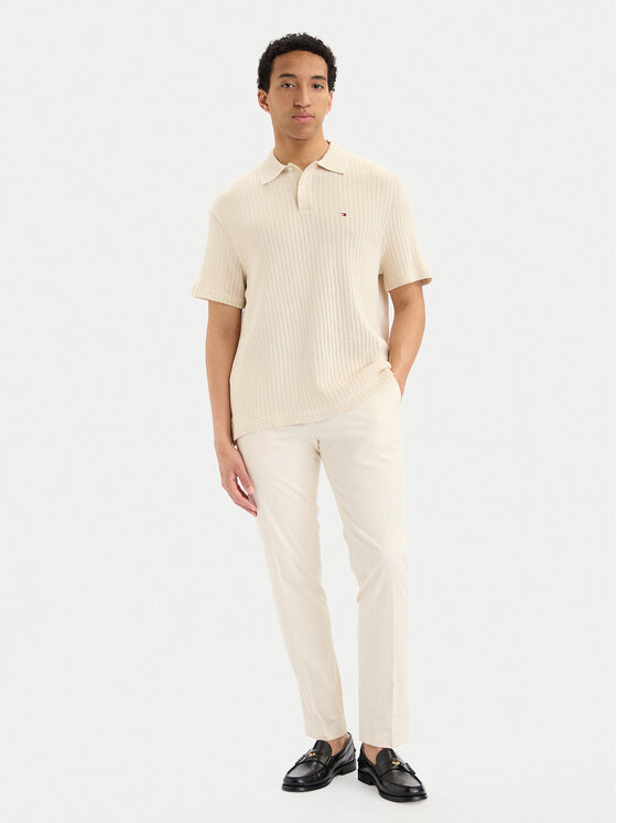 Tommy Hilfiger Tommy Hilfiger Polo MW0MW42770 Krem Regular Fit