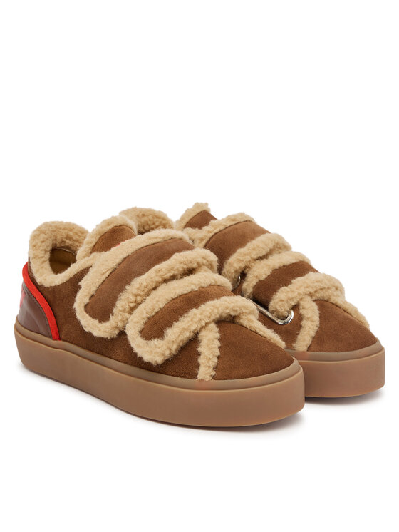 Inuikii Сникърси Inuikii Lila Shearling Low Velcro 1001.001.0561.150 Кафяв