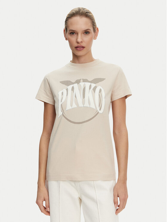 PINKO PINKO T-shirt Start 101752 A2CT Bež Regular Fit
