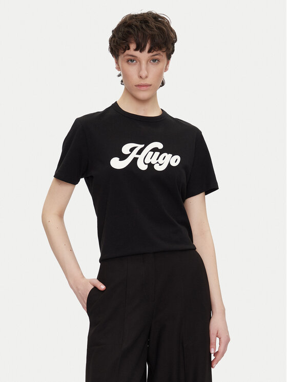 HUGO HUGO Футболка Damacia_4 50539101 Чорний Regular Fit
