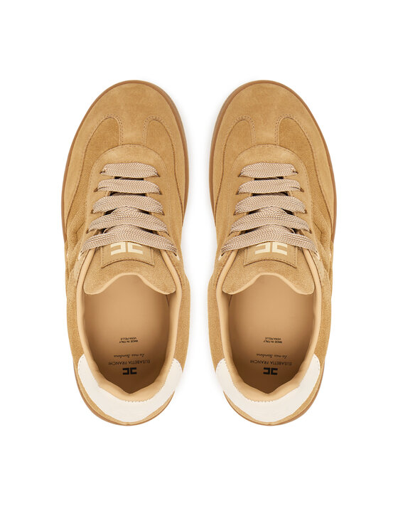 Elisabetta Franchi Сникърси Elisabetta Franchi Low Cut Lace Up F4A9-E0340-0071 D Бежов