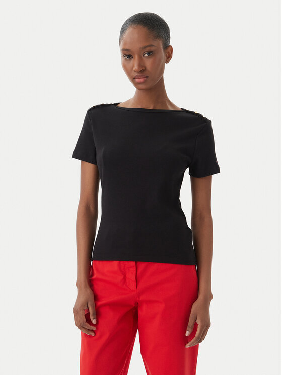 Tommy Hilfiger Tommy Hilfiger Camiseta WW0WW49250 Negro Slim Fit