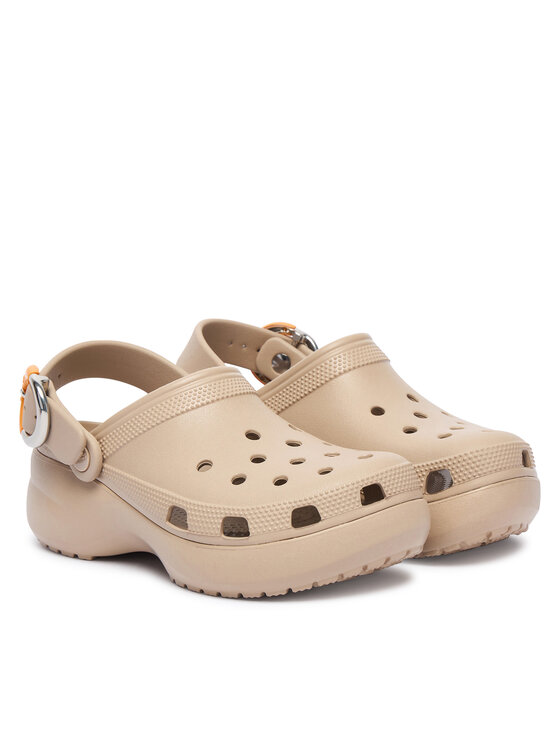 Crocs Шльопанці Crocs Classic Platform Buckle Clog 213230 Бежевий