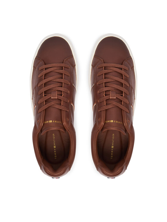 Tommy Hilfiger Sneakers Tommy Hilfiger Dress Casual Leather Sneaker FM0FM05989 Marrone