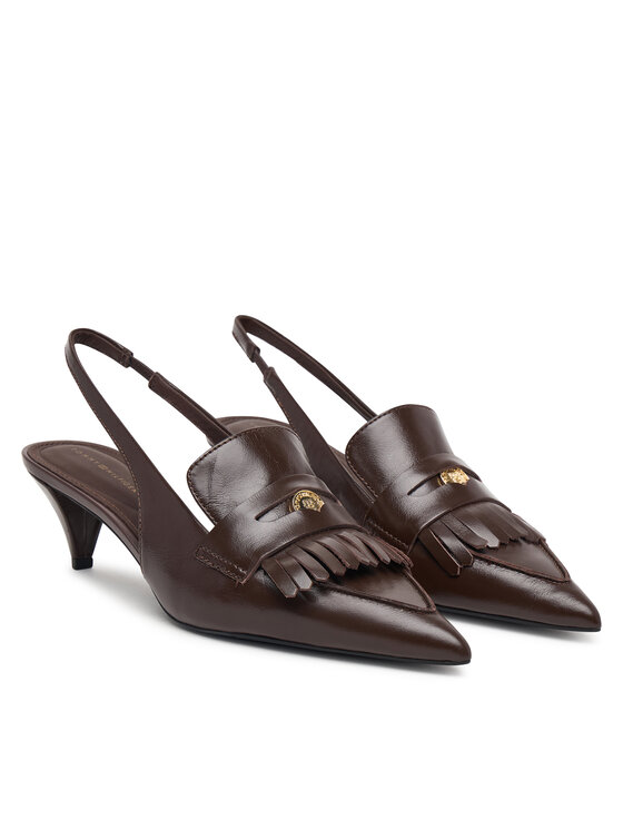 Tommy Hilfiger Обувки на ток Tommy Hilfiger Th Penny Bar Pointy Sling Back FW0FW09535 Кафяв