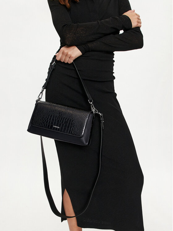 Calvin Klein Τσάντα Calvin Klein Ck Must Shoulder Bag_Croco K60K612111 Μαύρο
