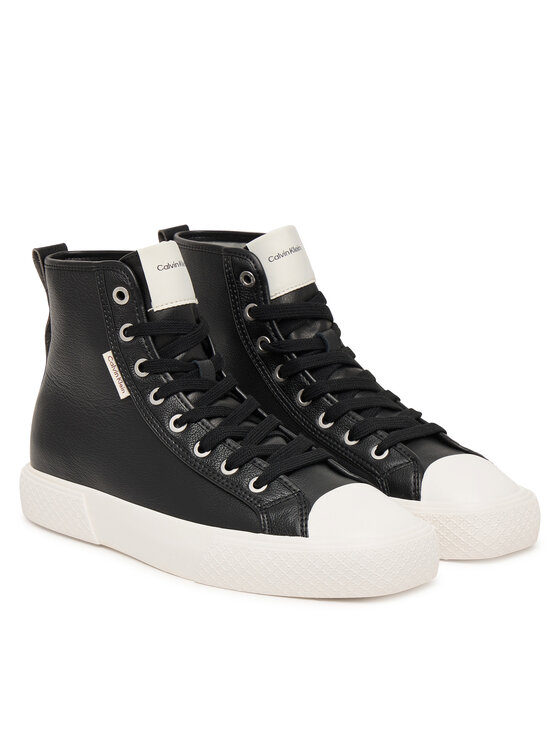 Calvin Klein Trampki Calvin Klein Vulc Lace Up Hightop Lth HW0HW03076 Czarny
