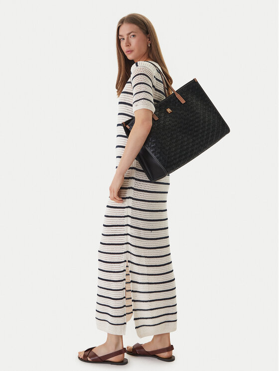 Tommy Hilfiger Дамска чанта Tommy Hilfiger Th City Tote AW0AW18394 Черен
