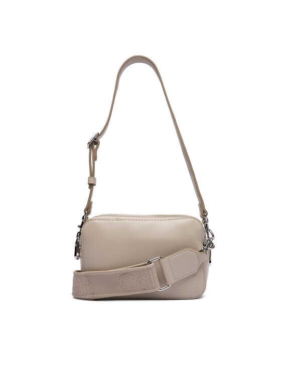 Calvin Klein Torbica Calvin Klein Webbing Double Strap Camera Bag LV04F3165G Bež
