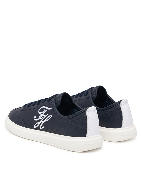 Tommy Hilfiger Sneakersy Tommy Hilfiger Th Icon Court Script Premium FW0FW09604 Tmavomodrá