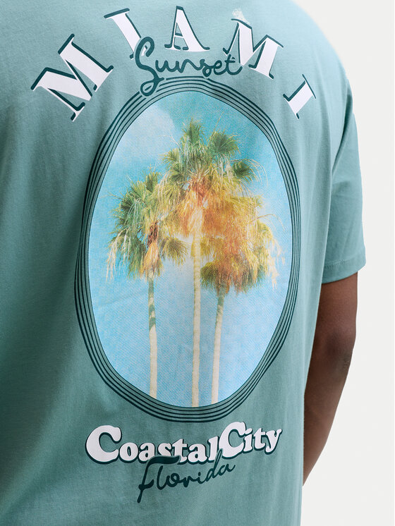 Jack & Jones Jack & Jones Camiseta City Photoprint 12288353 Verde Regular Fit