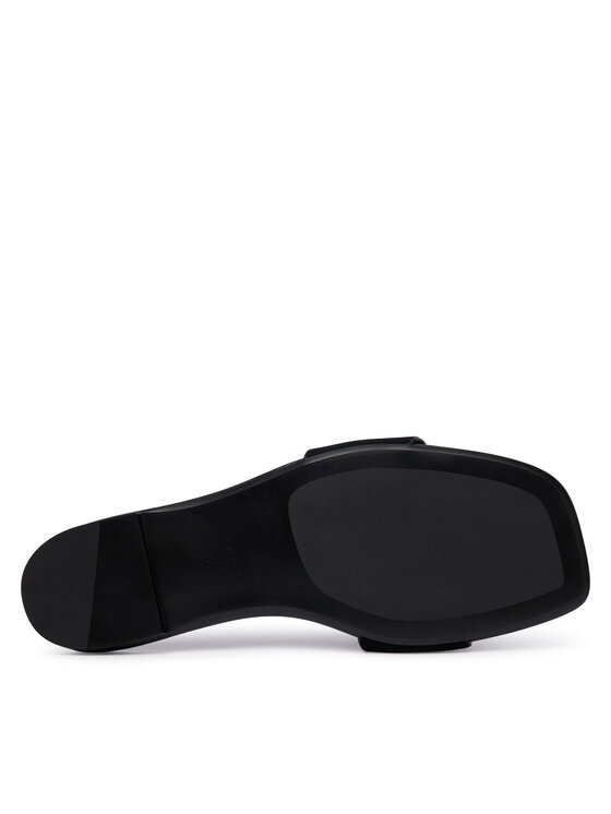 Calvin Klein Papucs Calvin Klein Square Flat Sndl Embl Suede HW0HW03055 Fekete