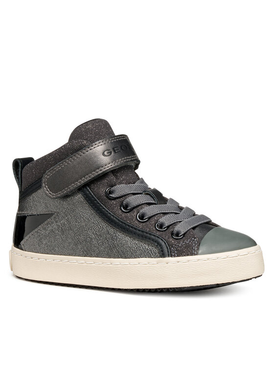 Geox J Kalispera Girl Sneaker, donkergrijs (Dark Grey), 34 EU, donkergrijs (dark grey), 34 EU