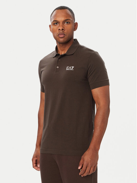 EA7 Emporio Armani EA7 Emporio Armani Polo 8NPF14 PJVQZ U6027 Marrón oscuro Regular Fit