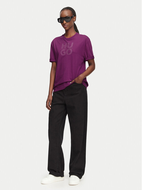 HUGO HUGO Camiseta Dashire_5 50566678 Rosa oscuro Relaxed Fit