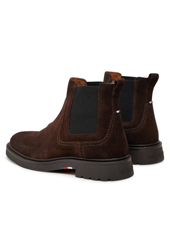 Tommy Hilfiger Jātnieku stila puszābaki Tommy Hilfiger Light Hilfiger Suede Chelsea FM0FM05104 Brūns