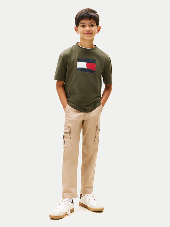 Tommy Hilfiger Tommy Hilfiger Camiseta Flag Archive KB0KB10111 Verde Regular Fit