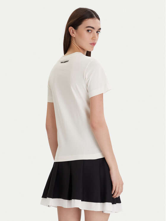 KARL LAGERFELD KARL LAGERFELD Marškinėliai A1W17129 Écru Regular Fit