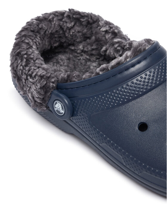 Crocs Pantoletten Crocs Classic Fleece Lined Clog Quartz 211396 Dunkelblau