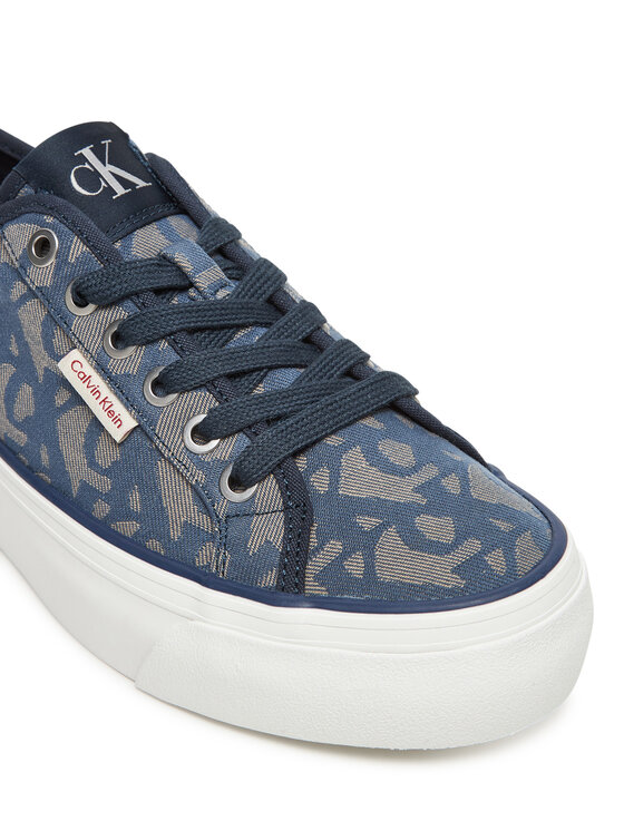 Calvin Klein Jeans Sneakersy Calvin Klein Jeans Vulc Flatf Jacquard YW0YW01965 Tmavomodrá