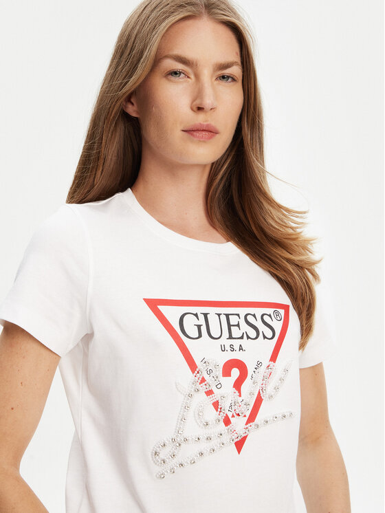Guess Guess Футболка W5YI40 I3Z14 Білий Regular Fit