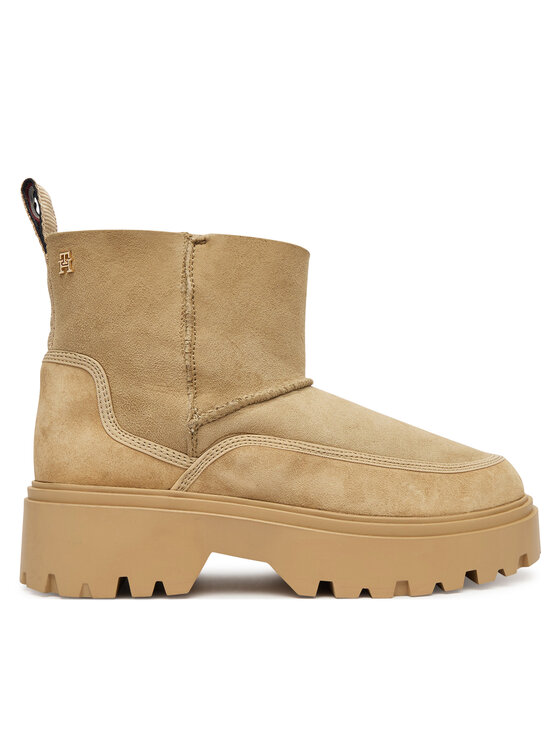 Tommy Hilfiger Čizme za snijeg Tommy Hilfiger Real Shearling Pullon FW0FW08997 Bež