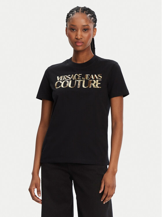 Versace Jeans Couture Versace Jeans Couture Футболка 78HAHE02 Чорний Regular Fit