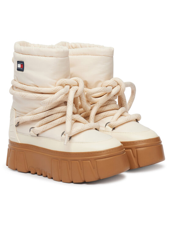 Tommy Jeans Апрески Tommy Jeans Tjw Platform Nylon Snowboot Wl EN0EN03163 Кремав