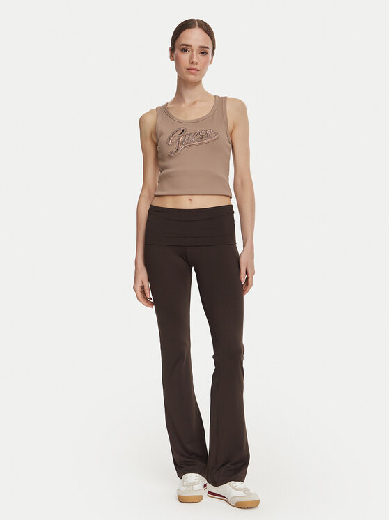 Guess Guess Топ W6YP30 K4380 Світло-коричневий Slim Fit