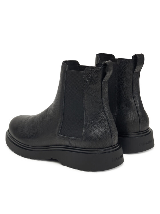 Calvin Klein Členková obuv s elastickým prvkom Calvin Klein Combat Ess Chelsea Boot Lth YM0YM01374 Čierna