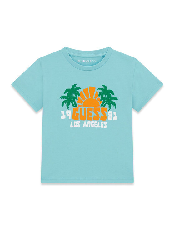 Guess Guess Camiseta N6GI09 K8HM4 Azul claro Regular Fit