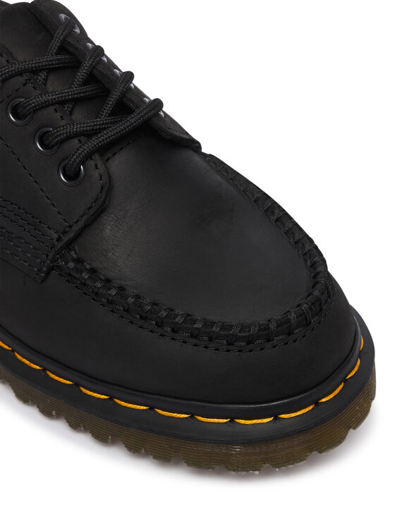 Dr. Martens Pusbačiai Dr. Martens Lowell 4 Eye Crazy Horse Leather Moc DM43679001 Juoda